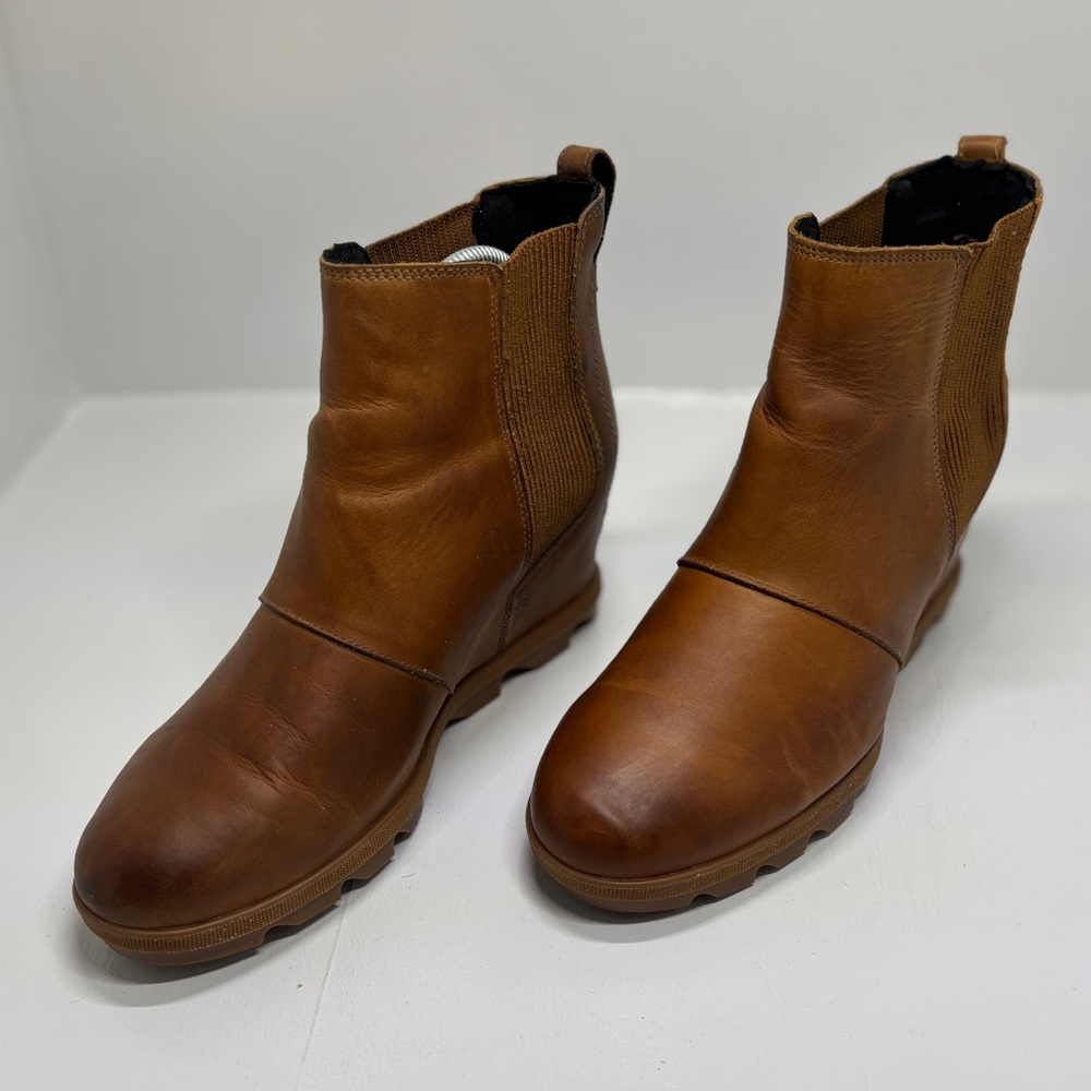 Sorel NL3022 Leather Chelsea Boots Brown Waterproof Lug Sole Women’s 10.5 - Picture 2 of 15